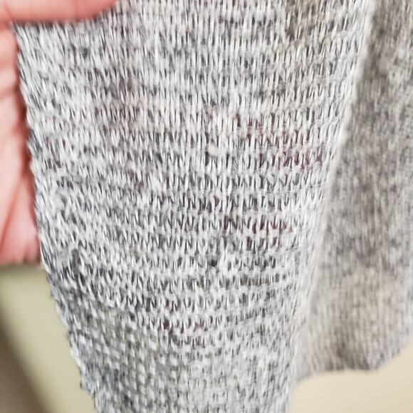 Eileen Fisher Gray Open Front Knit Linen 3/4 Sleeve Cardigan Sweater Size Medium - Picture 6 of 7